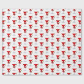 クリスマスツリーの飾りのようなホリデーマルティーニ、キャンディーキャーン付き ラッピングペーパー (フラット)