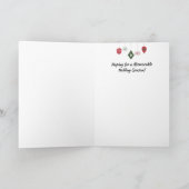 クリスマスツリーの飾りを狙うユーモアあふれる猫 カード (内部)