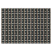 クリスマスツリーの飾り付けに赤い鐘を黒く飾る テーブルクロス (正面(横))