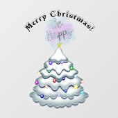 クリスマスツリーの飾り付けハッピーカスタマー ウィンドウサイン (シート)