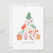 クリスマスツリーの飾り付け シーズンカード (正面)