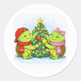 クリスマスツリーの飾り付け ラウンドシール
