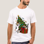クリスマスツリーの飾り付け Tシャツ (正面)