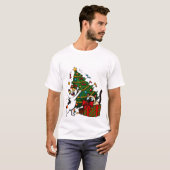 クリスマスツリーの飾り付け Tシャツ (正面フル)