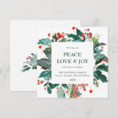 クリスマスツリーの飾り リースのグリーティング シーズンカード (正面/裏面)