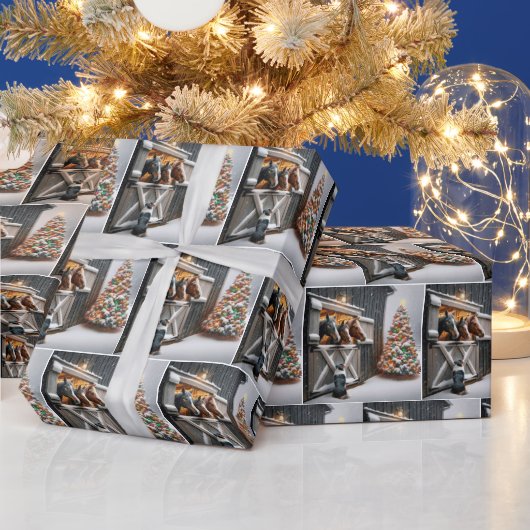 クリスマスツリーの馬小屋 ラッピングペーパー (クリスマス)