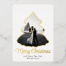 クリスマスツリーの高級感  5" x 7" ホイルインビテーション