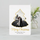クリスマスツリーの高級感  5" x 7" ホイルインビテーション 箔招待状 (立ち正面)