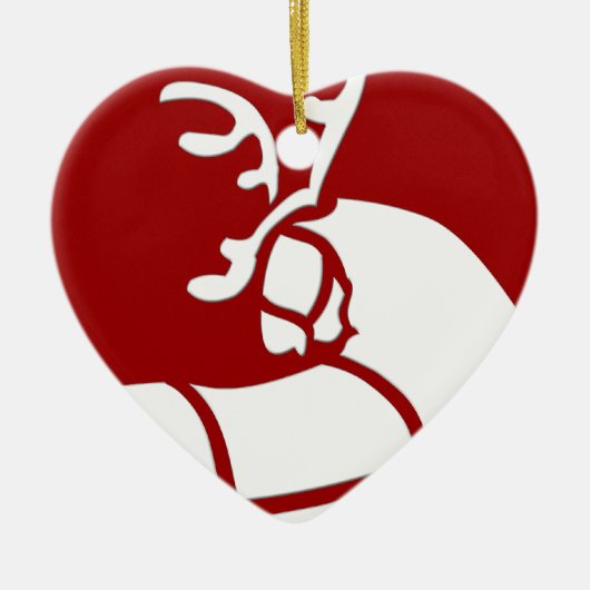 クリスマスツリーの鹿の飾り ホリデーシーズンの装飾 セラミックオーナメント (正面)