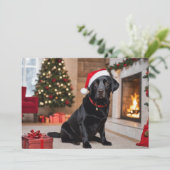 クリスマスツリーの黒ラブラドール シーズンカード (スタンド正面)