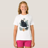 クリスマスツリーの黒猫 Tシャツ (正面フル)