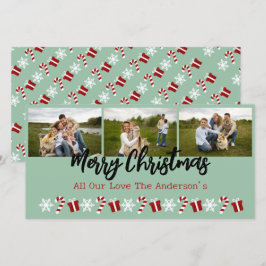 クリスマスツリーの3枚写真コラージュ - あなただけの特別なデザイン シーズンカード