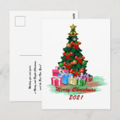 クリスマスツリーはがき ポストカード (正面/裏面)