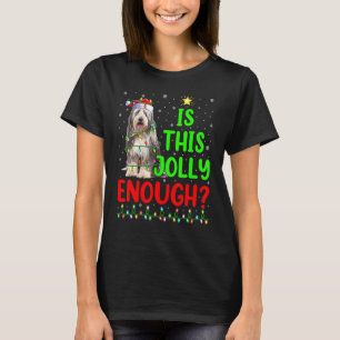 クリスマスツリーはこの陽気さで十分か? ビアードコリーのクリスマス Tシャツ