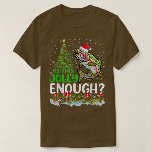 クリスマスツリーはこれで陽気な虹色のマスで十分か、、 Tシャツ (デザイン正面)