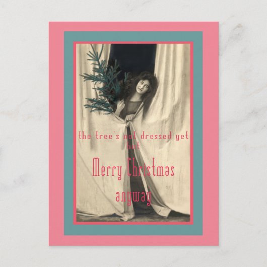 クリスマスツリーはまだ服を着ていない シーズンポストカード (正面)