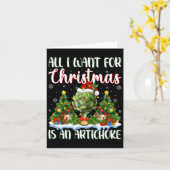 クリスマスツリーはアーティチョーククリスマスが欲しい カード (黄色い花)