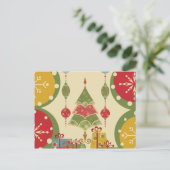 クリスマスツリーはギフトのプレゼントの休日を飾ります シーズンポストカード (スタンド正面)