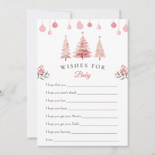 クリスマスツリーはベビーの赤ちゃんシャワーカードを願う 招待状 (正面)