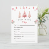クリスマスツリーはベビーの赤ちゃんシャワーカードを願う 招待状 (スタンド正面)