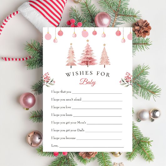 クリスマスツリーはベビーの赤ちゃんシャワーカードを願う 招待状