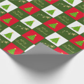 クリスマスツリーはメリークリスマススクリプトをスター ラッピングペーパー (角)