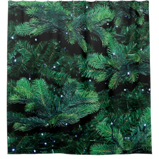 クリスマスツリーは小枝を植えた松 シャワーカーテン (正面)
