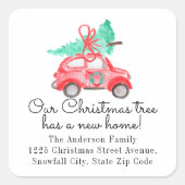 クリスマスツリーは新しいホーム住所 シール移動 スクエアシール (正面)