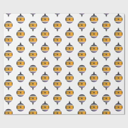 クリスマスツリーは白の金ゴールドの銀を飾ります ラッピングペーパー (フラット)