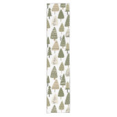 クリスマスツリーは茶色と緑 ショートテーブルランナー (正面)