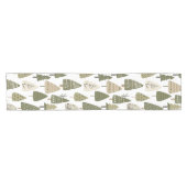 クリスマスツリーは茶色と緑 ショートテーブルランナー (横)