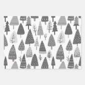 クリスマスツリーは茶色と緑 ラッピングペーパーシート (正面2)