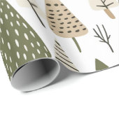 クリスマスツリーは茶色と緑 ラッピングペーパー (ロールコーナー)