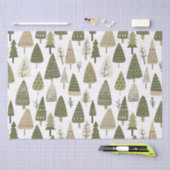 クリスマスツリーは茶色と緑 薄葉紙 (クラフト)