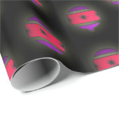 クリスマスツリーは黒のピンクの紫色を飾ります ラッピングペーパー (ロールコーナー)