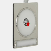 クリスマスツリーへのチャームの追加 シルバープレートバナーオーナメント (右)