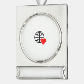 クリスマスツリーへのチャームの追加 シルバープレートバナーオーナメント (左)