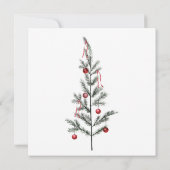 クリスマスツリーほこりっぽいブルー冬の結婚式 サンキューカード (裏面)