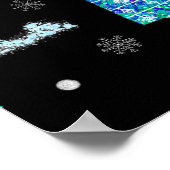 クリスマスツリーやトナカイの雪片。冬イチラシ ポスター (角)