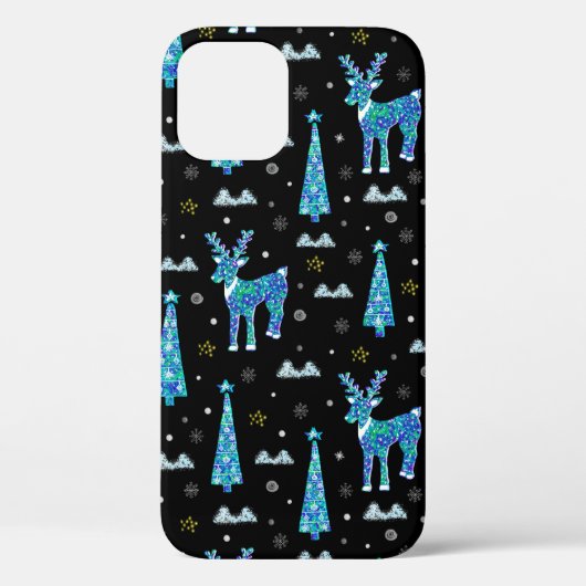 クリスマスツリーやトナカイの雪片。冬イチラシ Case-Mate iPhoneケース (裏面)