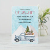 クリスマスツリーや動物を運ぶパーティー 招待状 (スタンド正面)