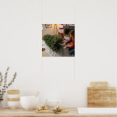 クリスマスツリーをスタンドに置く ポスター (キッチン)