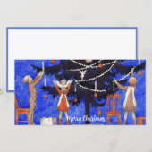 クリスマスツリーをヴィンテージスタイルで飾る シーズンカード (正面/裏面)