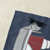 クリスマスツリーを上にしたポントゥーンボート ビーチタオル (インサイチュ)