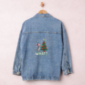 クリスマスツリーを倒す猫 Xmas デニムジャケット (ハンガー)