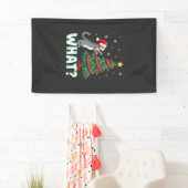 クリスマスツリーを倒す面白い猫 Xmas Cat 横断幕 (インサイチュ)