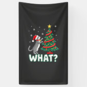 クリスマスツリーを倒す面白い猫 Xmas Cat 横断幕 (縦)