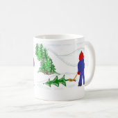クリスマスツリーを入手する コーヒーマグカップ (正面右)