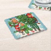 クリスマスツリーを入手する ペーパーコースター (アングル)