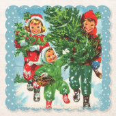 クリスマスツリーを入手する ペーパーコースター (正面)